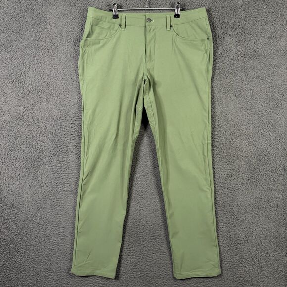 Lululemon Pants Mens 34x31 Green ABC Classic Fit Stretch Warpstreme 5 Pocket - Picture 1 of 15